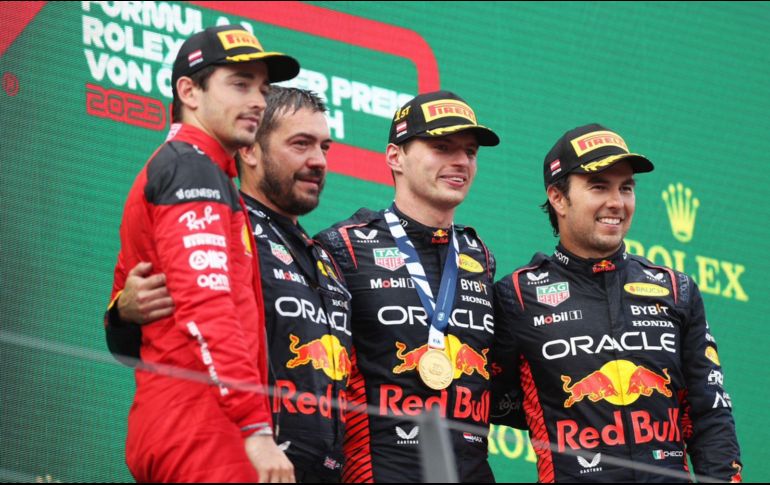 Checo Pérez sorprendió con su tercer lugar. Red Bull Content Pool.