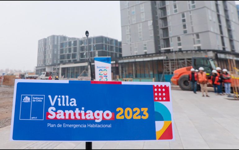 Construcción de la villa Panamericana en Santiago de Chile. TWITTER/santiago2023