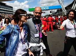 Pep Guardiola estuvo presente en el GP de Gran Bretaña. EFE/Christian Bruna