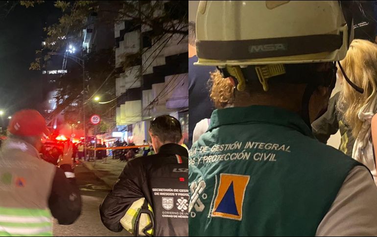 En el lugar, los huéspedes tuvieron que subir al techo del hotel para resguardarse y luego fueron evacuados a través de un inmueble colindante. TWITTER / @SGIRPC_CDMX