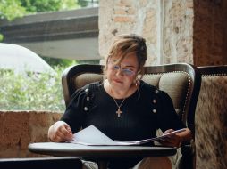 María Guadalupe Sánchez González espera que su examen sea evaluado correctamente. ESPECIAL