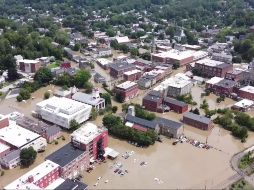Imágenes de un dron sobre la ciudad de Vermont. AP
