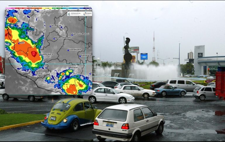 El SMN pronostica, en las próximas tres horas, chubascos y lluvias puntuales fuertes con descargas eléctricas. SMN / EL INFORMADOR / ARCHIVO