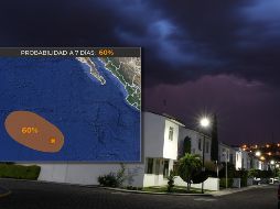 El pronóstico es de lluvias puntuales muy fuertes en Jalisco, Colima y Michoacán, así como fuertes en Nayarit, todas con descargas eléctricas y posible caída de granizo. SMN / NTX / ARCHIVO