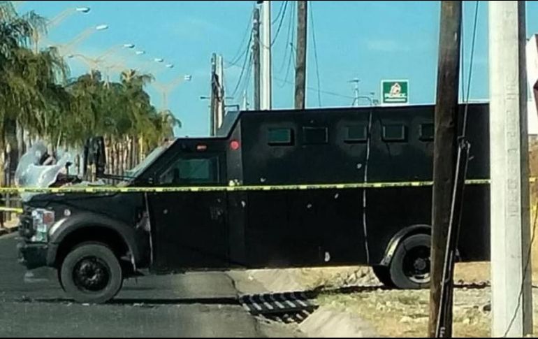 Los policías de Zacatecas fueron atacados desde los vehículos 'monstruos'. ESPECIAL