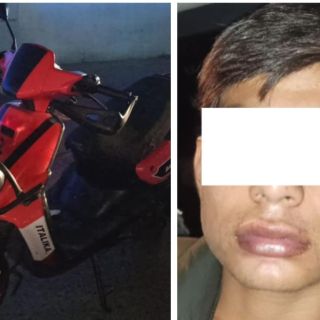Detienen a hombre en motocicleta robada circulando en sentido contrario en la Colonia Villaseñor