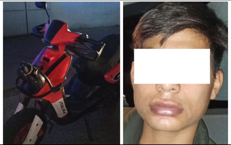 De acuerdo con las investigaciones la motocicleta tenía reporte de robo, el 16 de julio de 2023. ESPECIAL/Policía de Tlajomulco