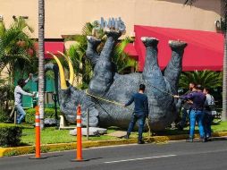 El paquidermo es una representación fiel de un elefante de la India y mide 2.50 metros de alto por 4.60 metros de largo. EL INFORMADOR / A. Navarro