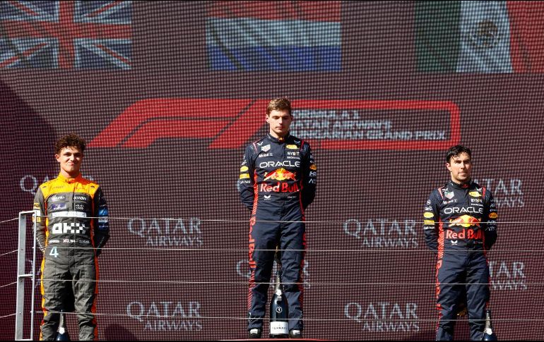 Checo Pérez logró subir al podio en el GP de Hungría. ESPECIAL/ Red Bull Content Pool