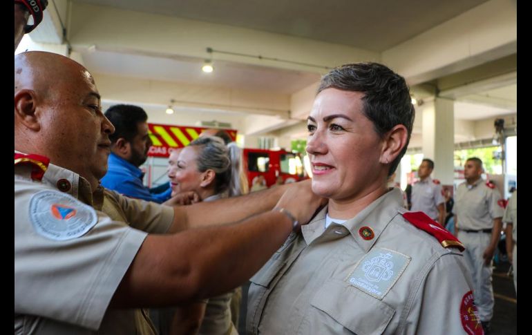 Durante el acto protocolario de abanderamiento también se llevó a cabo la ceremonia de ascensos de 20 oficiales: un comandante, seis primeros oficiales y 13 segundos oficiales. EL INFORMADOR / A. Navarro
