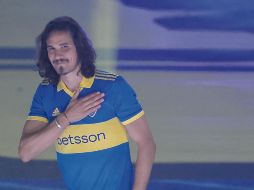 El “Matador” expresó su emoción por haber podido cumplir el deseo de jugar en el Boca. EFE/J. Roncoroni