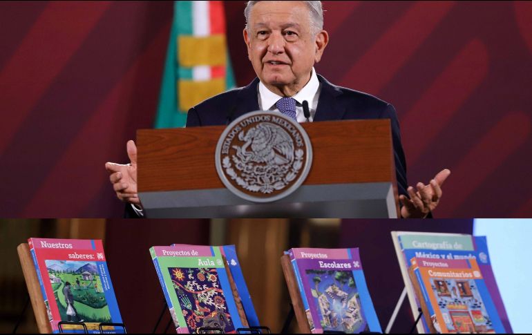 En medio de la polémica por los contenidos de los nuevos libros de texto, Andrés Manuel López Obrador dijo que cuentan con el apoyo del Sindicato Nacional de Trabajadores de la Educación. ESPECIAL / SUN / F. Rojas y SUN / B. Fregoso