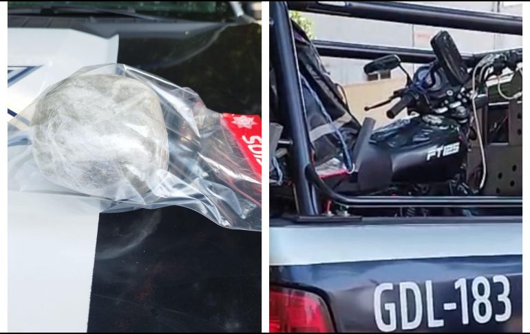 Las autoridades tras el cateo encontraron 150 gramos de presunta marihuana. ESPECIAL/ Policía de Guadalajara