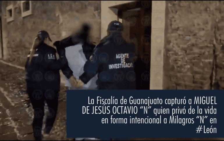 La Policía Municipal capturó al presunto asesino de Milagros Monserrat en la ciudad de Guanajuato, informó la noche del viernes el alcalde Alejandro Navarro. TWITTER / @FGEGUANAJUATO
