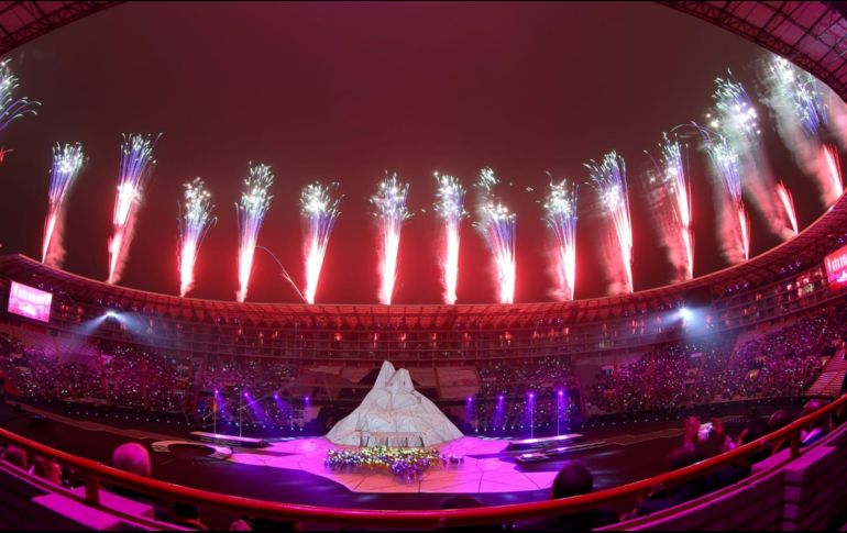Siguen los preparativos para la ceremonia de inauguración de los Juegos Panamericanos. ESPECIAL/@santiago2023