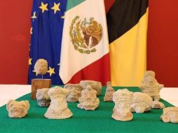 Las piezas fueron entregadas al embajador de México en Bélgica, Rogelio Granguillhome Morfín. TWITTER/ @INAHmx