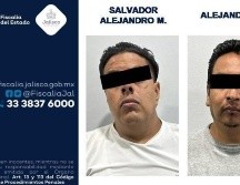 Salvador Alejandro M. y Alejandro A. fueron detenidos por las autoridades. ESPECIAL/ Fiscalía de Jalisco
