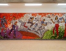 La obra, cuyas medidas son de 7.55 metros de largo por 2.5 metros de alto, tiene una técnica de mosaico directo sobre muro. CORTESÍA