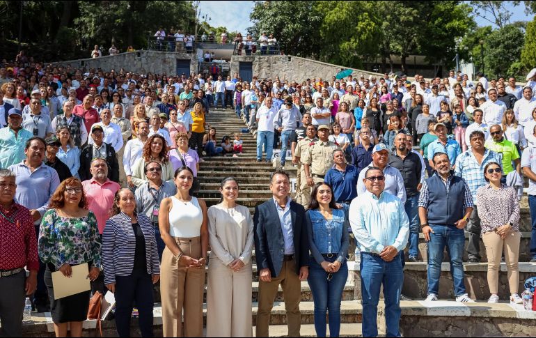El alcalde, Pablo Lemus, resaltó la importancia de los trabajadores del municipio y que, para desempeñar correctamente sus labores, deben contar con los mejores productos e instalaciones. EL INFORMADOR / H. Figueroa