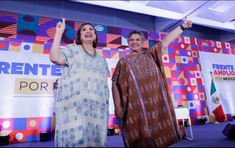 Xóchitl Gálvez y Beatriz Paredes cuestionaron a la actual administración durante el foro regional en Guanajuato. SUN/ D. Simón