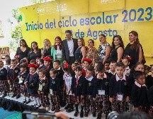 El secretario de Educación, Juan Carlos Flores Miramontes, señaló durante el evento protocolario que este ciclo escolar representa el inicio de un nuevo cambio de paradigmas. EL INFORMADOR / H. Figueroa