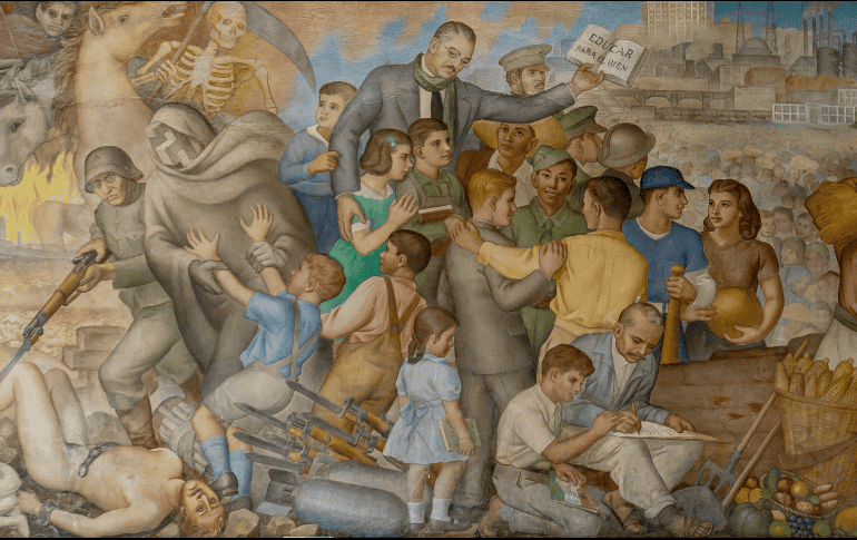 La UdeG reconoce el valor histórico y material de estas obras únicas, que reflejan momentos posrevolucionarios y de la posguerra a través de técnicas y materiales distintivos. CORTESÍA