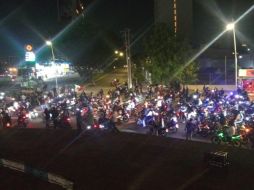 Los motociclistas llegaron a la Glorieta Niños Héroes. ESPECIAL