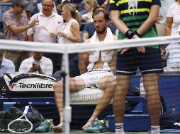 El ruso Daniil Medvedev vivió ayer miércoles el día más cálido en lo que va del US Open 2023. AFP / K. Betancur