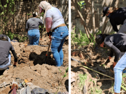 , las Madres Buscadoras de Jalisco encontraron restos humanos en una finca ubicada en el cruce de las calles 5 de Mayo y Núñez Morquecho. ESPECIAL.