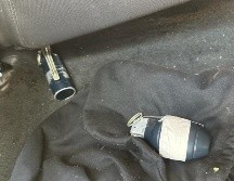 La Fiscalía General de la República (FGR) delegación Jalisco informó del aseguramiento de armas, cargadores y explosivos en el municipio de Teocaltiche. ESPECIAL.