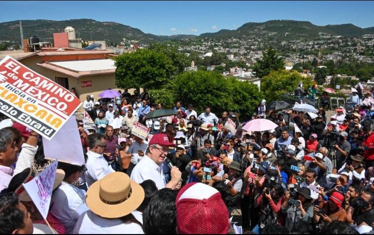 Marcelo Ebrard en un evento en Tlaxcala la semana pasada. TWITTER/m_ebrard