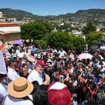 Marcelo Ebrard en un evento en Tlaxcala la semana pasada. TWITTER/m_ebrard