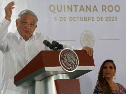 López Obrador recordó que Calica demandó al Gobierno de México por mil 500 millones de dólares de indemnización con el argumento de que el cierre del banco de material fue ilegal. EFE / A. Cupul