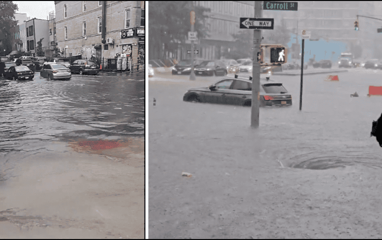 as autoridades en Nueva York pidieron este viernes a los residentes prepararse para las fuertes lluvias. Captura de pantalla de videos de las inundaciones de Nueva York.