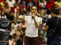 Claudia Sheinbaum visitó ayer Jalisco. Su evento principal fue en la Arena VFG. EL INFORMADOR/A. Navarro