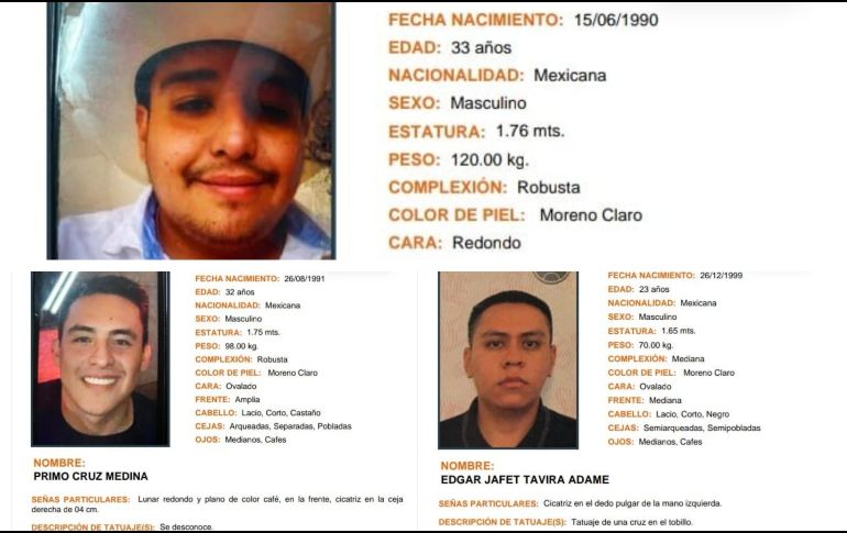 Dos de los desaparecidos son hermanos. ESPECIAL