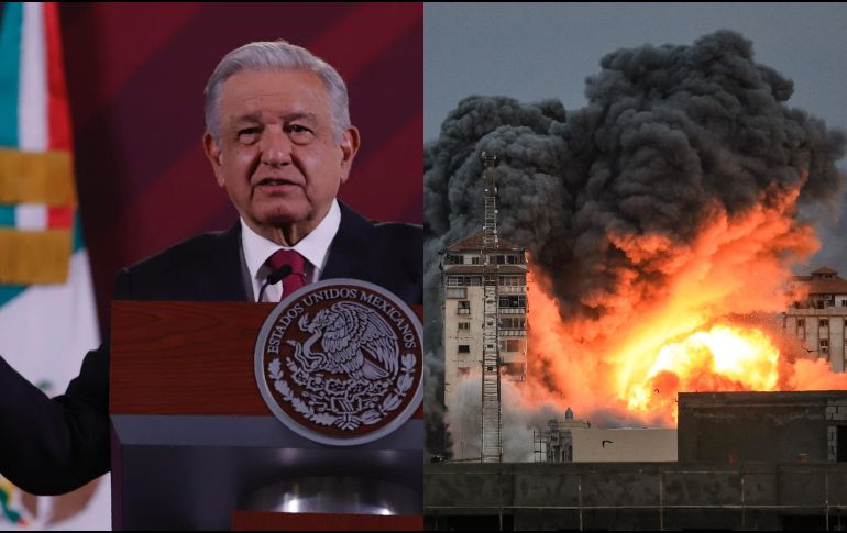 En la mañanera de hoy, el Presidente López Obrador indicó que en Israel hay alrededor de 5 mil mexicanos. ESPECIAL / SUN, B. Fregoso y AFP