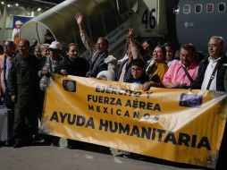 El avión aterrizó en la base aérea militar No. 1, Santa Lucia, a las 19:05 horas. CORTESÍA/SRE