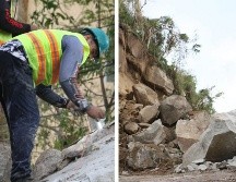 Finalmente, con el uso de maquinaria, los restos de las rocas, lodo, troncos y otros materiales fueron levantados para limpiar y disponer de la vía de comunicación en Puerto Vallarta. ESPECIAL / Gobierno Municipal de Puerto Vallarta