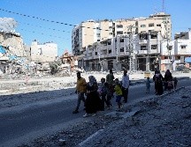 Palestinos son desplazados nuevamente hacia la zona sur de la franja de Gaza. Xinhua.