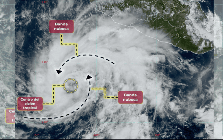 Norma se desplaza a una velocidad de 17 kilómetros por hora rumbo al oeste-noroeste. ESPECIAL/SMN