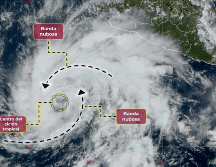 Norma se desplaza a una velocidad de 17 kilómetros por hora rumbo al oeste-noroeste. ESPECIAL/SMN