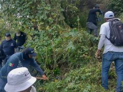 Fue en la ladera del barranco ubicado en la calle Ameca que las personas encontraron varias prendas de ropa, así como lo que parece ser restos humanos calcinados. CORTESÍA / Luz de Esperanza
