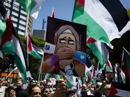 La manifestación es una muestra más de las protestas a favor de Palestina que se han desatado en Latinoamérica. EFE.