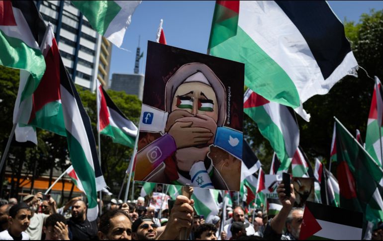 La manifestación es una muestra más de las protestas a favor de Palestina que se han desatado en Latinoamérica. EFE.