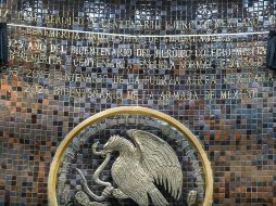 Como parte de la celebración y conmemoración del 131 aniversario de la Benemérita Escuela Normal de Jalisco, este lunes quedó su nombre plasmado en letras doradas en el Congreso del Estado de Jalisco. CORTESÍA / Gobierno de Jalisco