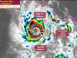 Se estima que la parte más fuerte del huracán sea entre las 4 y 6 am. ESPECIAL/SMN