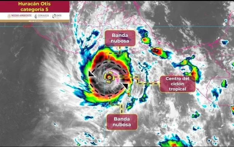 Se estima que la parte más fuerte del huracán sea entre las 4 y 6 am. ESPECIAL/SMN
