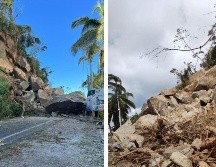El derrumbe se realizó de forma controlada en el mismo lugar donde en días pasados se bloqueó el paso debido a la caída de grandes piedras como parte de los efectos del huracán 