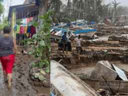 Las zonas rurales aledañas a la Zona Diamante de Acapulco sufrieron grandes daños y los habitantes denuncian que no se ve el apoyo de las autoridades. ESPECIAL/ video y EFE.